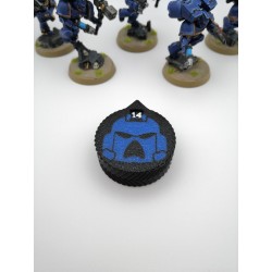 3 mini contatori da 0 a 14 punti vita/ferite, compatibili con l'elmetto di Warhammer Space Marine