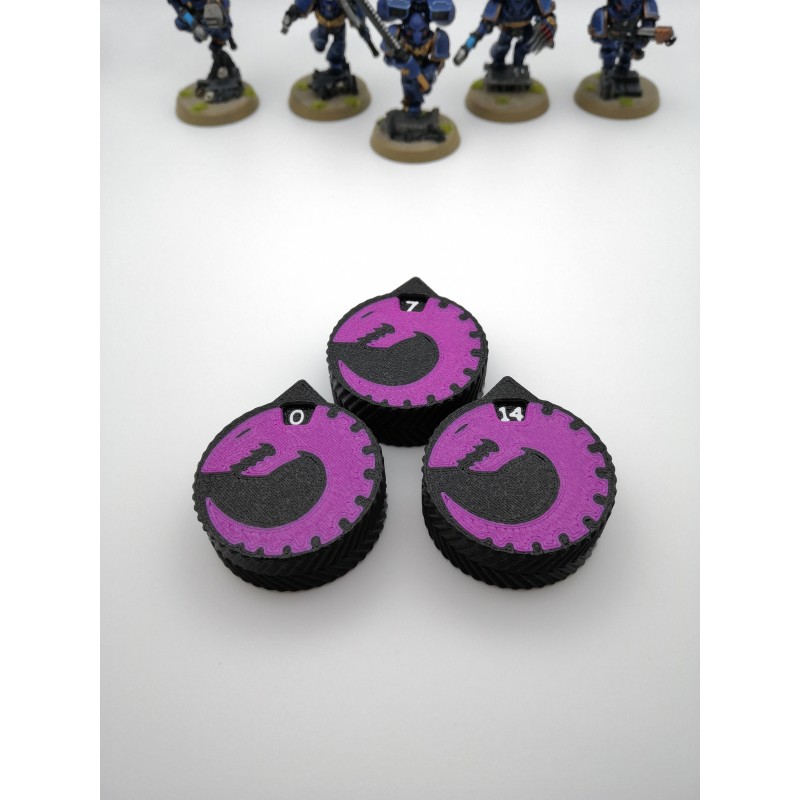3 mini compteurs 0 à 14 vie / blessure compatible Warhammer Tyranids 3 mini compteurs 0 à 14 vie / blessure compatible Warhammer Tyranids
