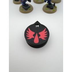 3 Mini-Zähler (0 bis 14 Leben/Verletzungen), kompatibel mit Warhammer Blood Angels