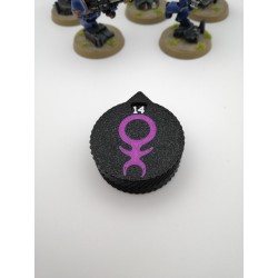 3 minicontadores de 0 a 14 vidas/heridas, compatibles con Warhammer Slaneesh