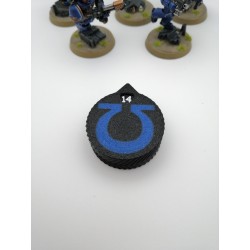 3 mini counters (0–14 lives/wounds), compatible with Warhammer Ultramarine