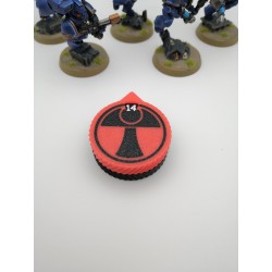 3 mini-tellers van 0 tot 14 levens/verwondingen, compatibel met Warhammer Farsight T'au