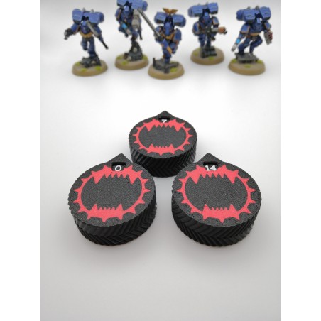3 mini counters (0–14 lives/wounds), compatible with Warhammer World Eater