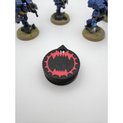 3 minicontadores de 0 a 14 vidas/heridas, compatibles con Warhammer World Eater