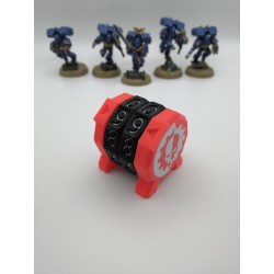 Premium version of the 0–99 command counter, compatible with Warhammer-style wargames / Adeptus Mechanicus