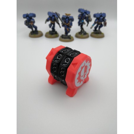 Premium version of the 0–99 command counter, compatible with Warhammer-style wargames / Adeptus Mechanicus