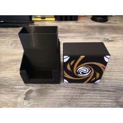 Caja de baraja 50+ cartas con compartimento extraíble Versión gráfica en negro y dorado - Altered TCG