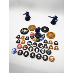 90 jetons de base double face compatible Kill Team Warhammer