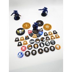 90 fichas básicas de doble cara compatibles con Kill Team de Warhammer