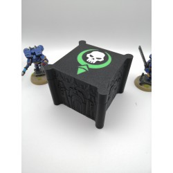 Scatola porta dadi per 27 dadi – Compatibile con giochi di guerra tipo Warhammer – ispirata ai Necron