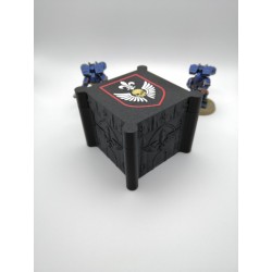 Boite de rangement pour 27 dés – Compatible wargame type Warhammer – inspiration Adepta Sororitas