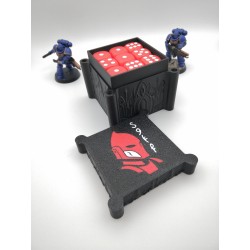 Storage box for 27 dice – Compatible with Warhammer-style wargames – Aeldari-inspired