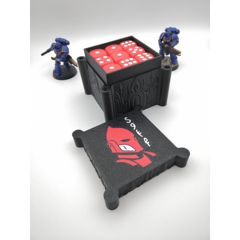 Aufbewahrungsbox für 27 Würfel – Kompatibel mit Wargames wie Warhammer – inspiriert von den Aeldari