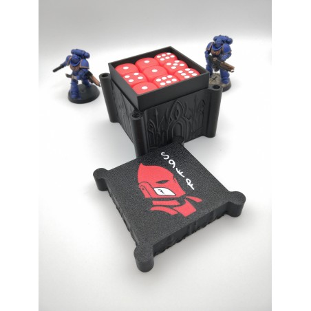 Boite de rangement pour 27 dés – Compatible wargame type Warhammer – inspiration Aeldari