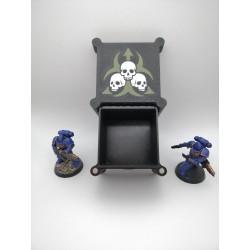 Aufbewahrungsbox für 27 Würfel – Kompatibel mit Wargames wie Warhammer – inspiriert von der Death Guard