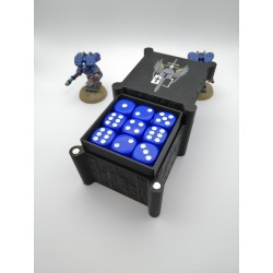 Caja para guardar 27 dados – Compatible con juegos de guerra tipo Warhammer – Inspirada en los Caballeros Grises