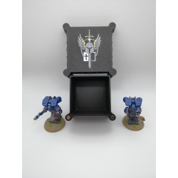 Opbergdoos voor 27 dobbelstenen – Geschikt voor wargames zoals Warhammer – geïnspireerd op Grey Knight