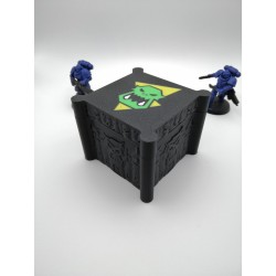 Storage box for 27 dice – Compatible with Warhammer-style wargames – Ork-inspired
