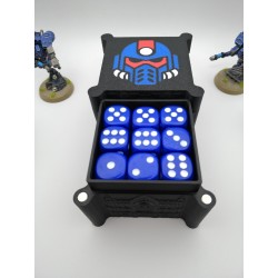 Boite de rangement pour 27 dés – Compatible wargame type Warhammer – inspiration Space Marine