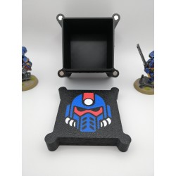 Opbergdoos voor 27 dobbelstenen – Geschikt voor wargames zoals Warhammer – geïnspireerd op Space Marine