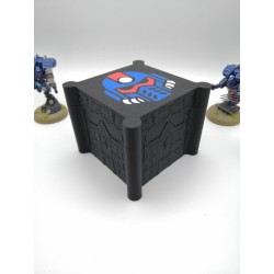 Storage box for 27 dice – Compatible with Warhammer-style wargames – Space Marine-inspired