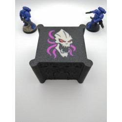 Scatola porta dadi per 27 dadi – Compatibile con giochi di guerra tipo Warhammer – ispirata ai Tiranidi
