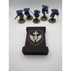 Scatola porta dadi per 15 dadi – Compatibile con giochi di guerra tipo Warhammer – ispirata all'Adepta Sororitas