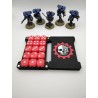 Aufbewahrungsbox für 15 Würfel – Kompatibel mit Wargames wie Warhammer – inspiriert vom Adeptus Mechanicus