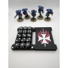 Boite de rangement pour 15 dés – Compatible wargame type Warhammer – inspiration Black Templars