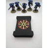 Aufbewahrungsbox für 15 Würfel – Kompatibel mit Wargames wie Warhammer – im Chaos-Stil