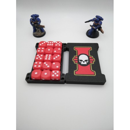 Boite de rangement pour 15 dés – Compatible wargame type Warhammer – inspiration Inquisitor