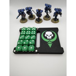 Boite de rangement pour 15 dés – Compatible wargame type Warhammer – inspiration Necron