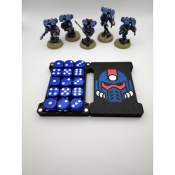 Opbergdoos voor 15 dobbelstenen – Geschikt voor wargames zoals Warhammer – geïnspireerd op Space Marine