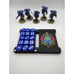 Opbergdoos voor 15 dobbelstenen – Geschikt voor wargames zoals Warhammer – geïnspireerd op de Thousand Sons