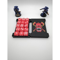 Scatola porta dadi per 15 dadi – Compatibile con giochi di guerra tipo Warhammer – ispirata a World Eater