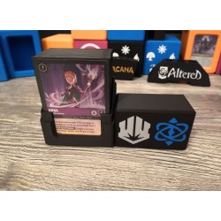 Kaartendoos + 60 kaarten in hoesjes met het Acier Saphir-logo - Lorcana TCG