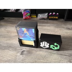 Deck box +60 cartes sleevées avec logo Acier Emeraude - Lorcana TCG
