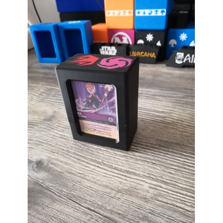 Kartenschachtel + 60 Karten in Hüllen mit dem Logo „Rubis Amethyste“ – Lorcana TCG