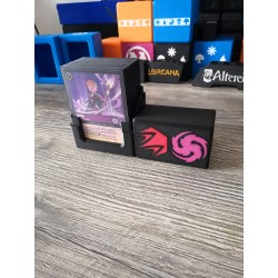Deck box +60 cartes sleevées avec logo Rubis Amethyste - Lorcana TCG