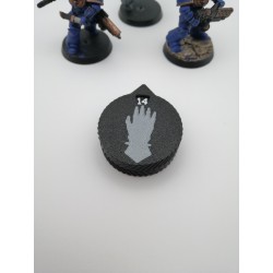 3 mini counters (0–14 lives/wounds), compatible with Warhammer Iron Hand