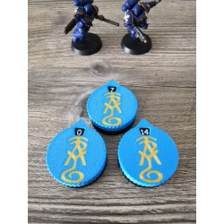 3 mini compteurs 0 à 14 vie / blessure compatible Warhammer Lumineth
