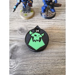 3 mini compteurs 0 à 14 vie / blessure compatible Warhammer Orks petite corne