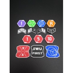 Lote de 60 fichas con caja de almacenamiento / inserto Deck Pod - Versión Alliance X-Wing - Star Wars Unlimited