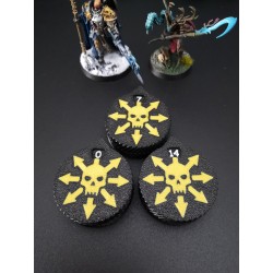 3 mini contatori da 0 a 14 punti vita/ferite, compatibili con Warhammer Skull Chaos