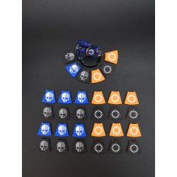 15 gettoni «Engage» e 15 gettoni «Conceal» bifacciali compatibili con Kill Team di Warhammer