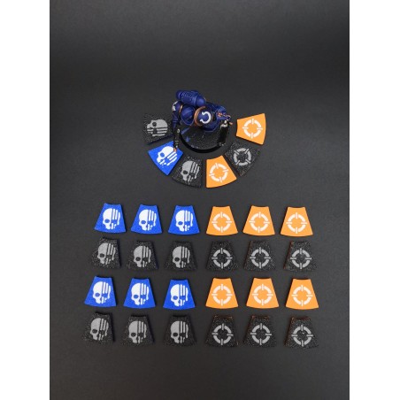 15 inzetfiches en 15 dubbelzijdige conceal-fiches, compatibel met Kill Team Warhammer