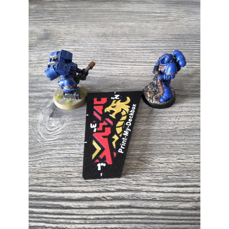 Warhammer-kompatible Messlehre – Entfernungen 1", 2" und 3" Zoll im Dragon-Stil