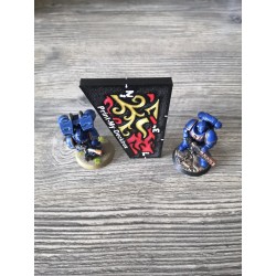 Jauge de mesure compatible Warhammer - Distances 1", 2" et 3" pouces style Flamme