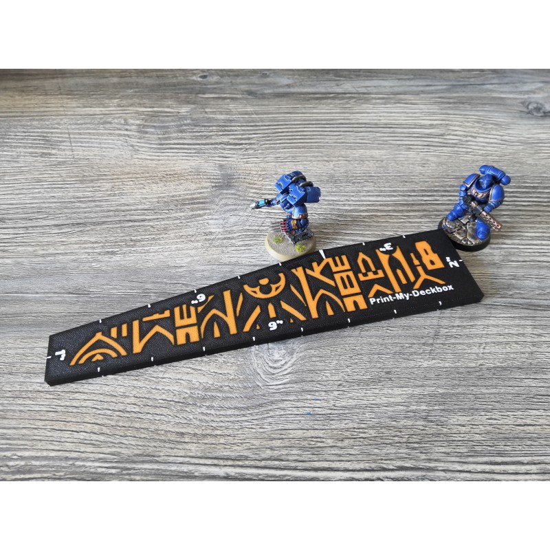 Jauge de mesure compatible Warhammer - Distances 1", 2", 3", 6" et 9" - Style Gothique