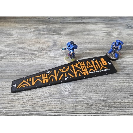 Jauge de mesure compatible Warhammer - Distances 1", 2", 3", 6" et 9" - Style Gothique